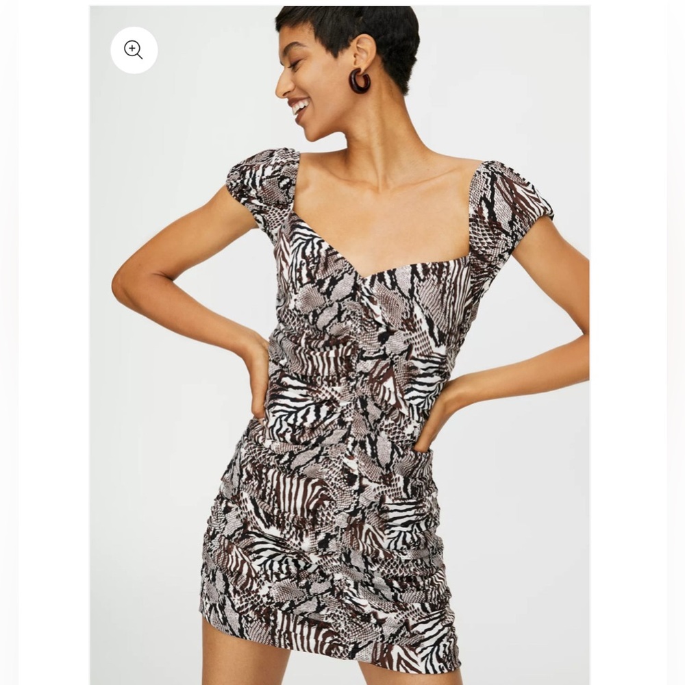 Wilfred x Aritzia Veda Animal Print Scrunched Dress